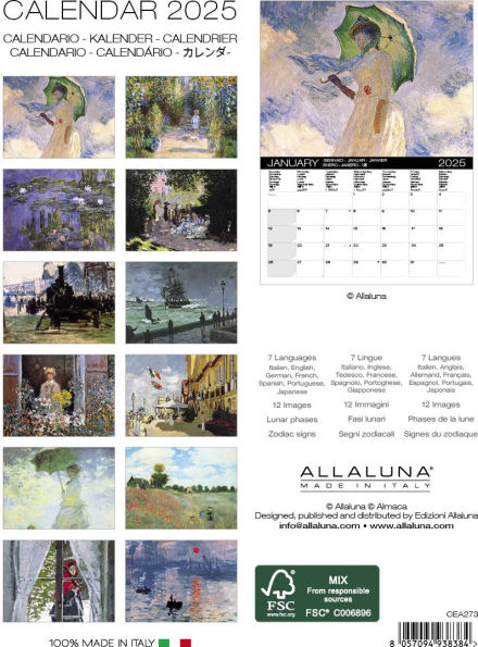 2025 Monet Desk Calendar