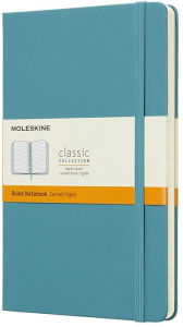 Moleskine Classic Notebook, Large, Ruled, Blue Reef, Hard Cover (5 x 8.25)