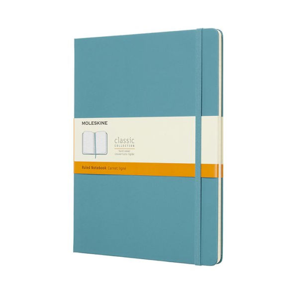 Moleskine Classic Notebook, Extra Large, Ruled, Blue Reef, Hard Cover (7.5 x 9.75)