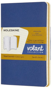 Moleskine Volant Journal, Pocket, Ruled, Forget-Me-Not Blue/Amber Yellow (3.5 x 5.5)