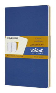 Moleskine Volant Journal, Large, Ruled, Forget-Me-Not Blue/Amber Yellow (5 x 8.25)