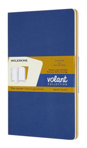Moleskine Volant Journal, Large, Plain, Forget-Me-Not Blue/Amber Yellow (5 x 8.25)