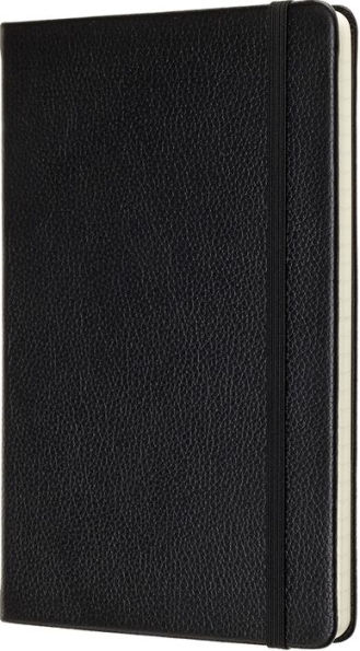 Moleskine Leather Notebook Large Ruled Hard Cover Black (5 x 8.25)