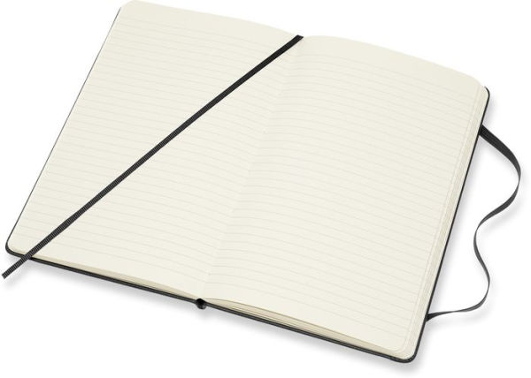 Moleskine Leather Notebook Large Ruled Hard Cover Black (5 x 8.25)