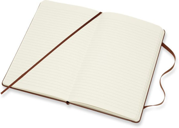 Moleskine Leather Notebook Large Ruled Hard Cover Sienna Brown (5 x 8.25)