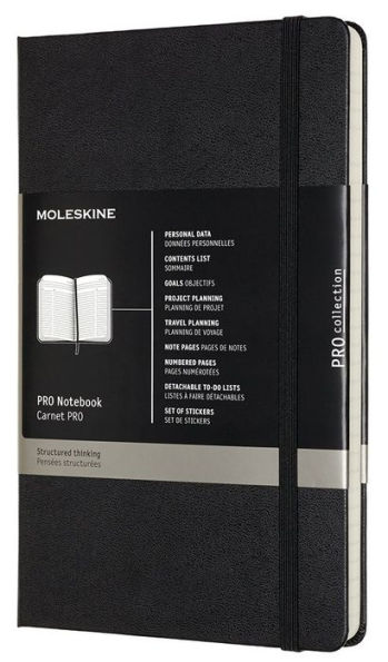 Moleskine Professional Notebook, Large, Black, Hard Cover (5 x 8.25)