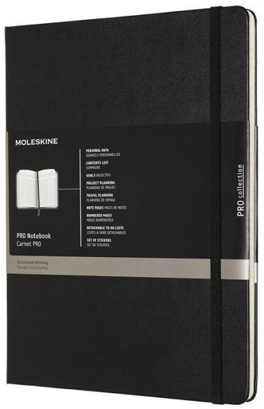 Moleskine Professional Notebook, XL, Black, Hard Cover (7.5 x 9.75)