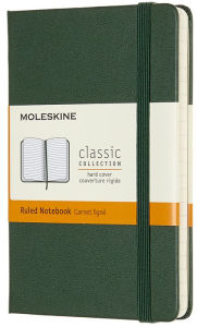 Moleskine Classic Notebook, Hard Cover, Myrtle Green, Pocket with Ruled pages
