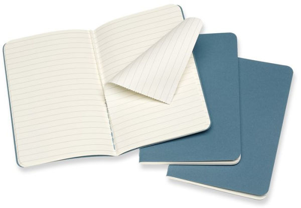 Moleskine Cahier Journals, Brisk Blue, Pocket with Ruled pages