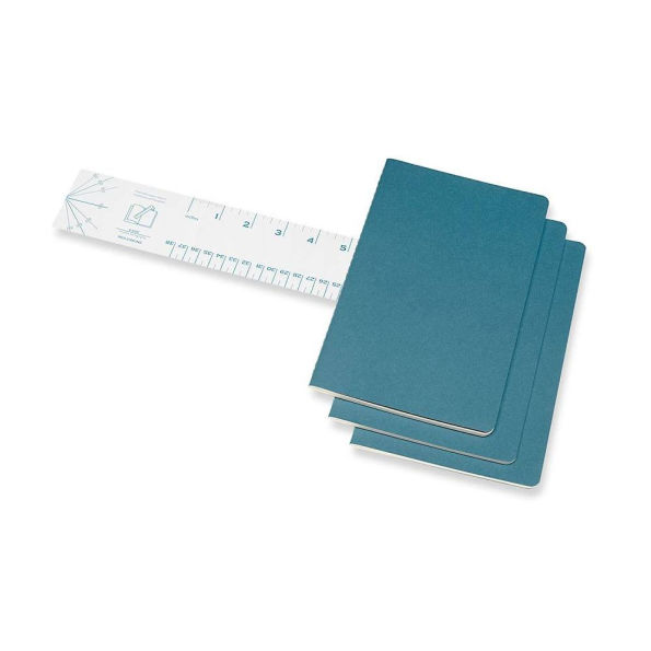 Moleskine Cahier Journal, Large, Ruled, Brisk Blue (8.25 x 5)