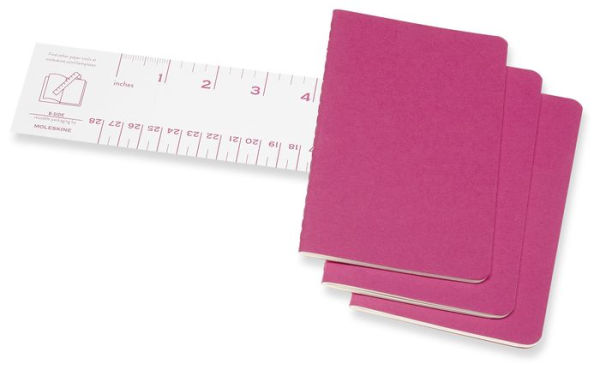 Moleskine Cahier Journals, Kinetic Pink, Pocket with Ruled pages