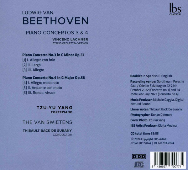 Beethoven Piano Concertos 3 & 4 - Vinzez Lachner String Orchestra Version