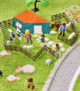 Alternative view 2 of Farm 3D Play Carpet with non-toxic wooden toy set