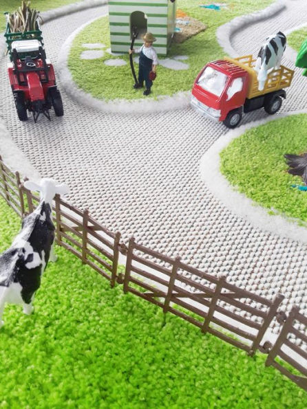 Farm 3D Play Carpet with non-toxic wooden toy set