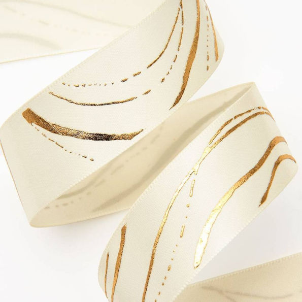 Cream & Gold Marble Ribbon