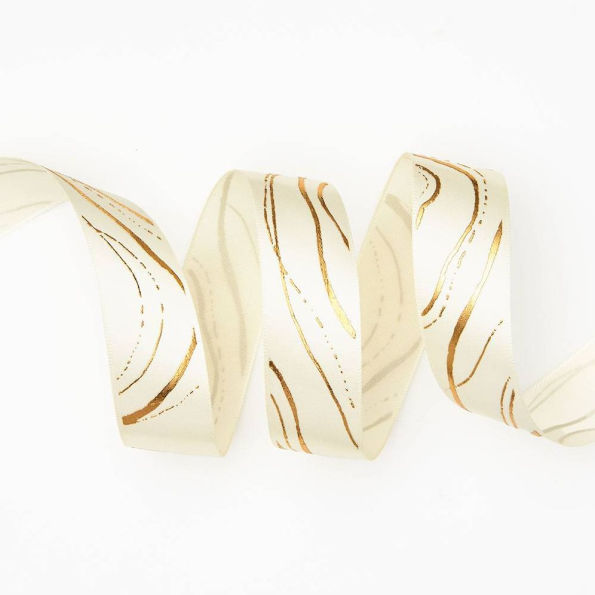 Cream & Gold Marble Ribbon