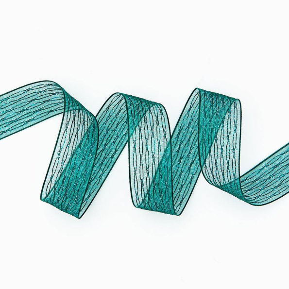 Teal Textured Metallic Ribbon