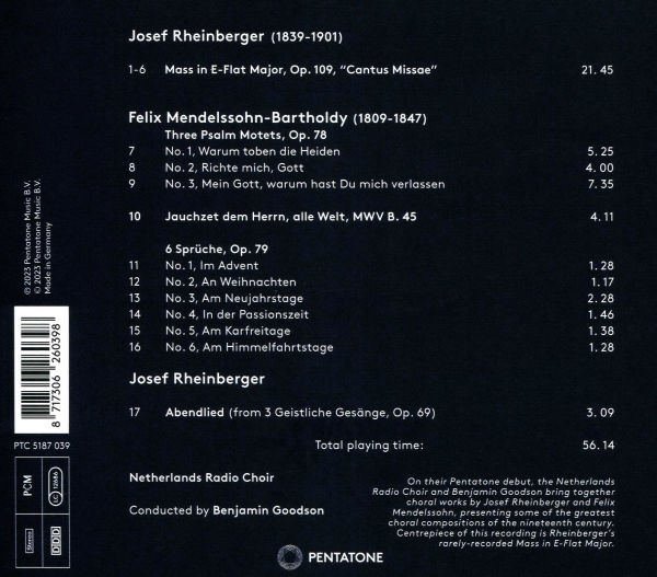 Rheinberger & Mendelssohn: Choral Works