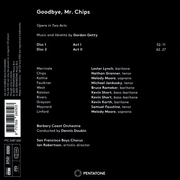 Gordon Getty: Goodbye, Mr. Chips