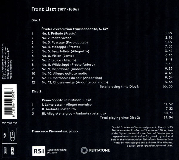 Liszt: Transcendental Etudes & Piano Sonata