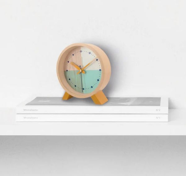 Flor Turquoise Desk Clock with Alarm Function