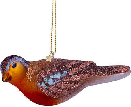 Robin Bird Glass Ornament
