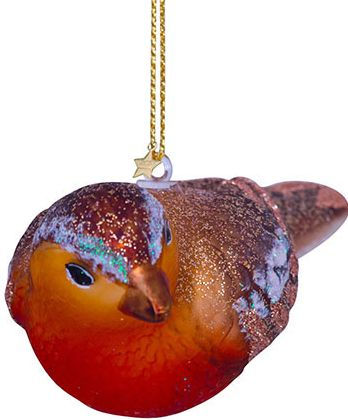 Robin Bird Glass Ornament