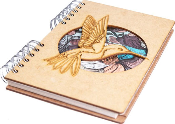 Hummingbird Flower Wood A5 Lined Journal