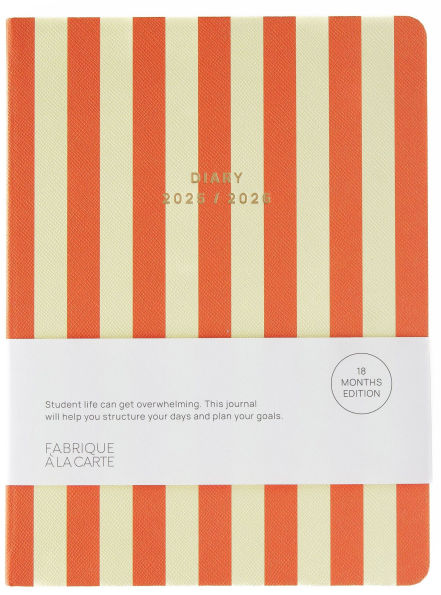 2025-2026 Fabrique a la Carte School Diary Striped Orange 18 month Planner
