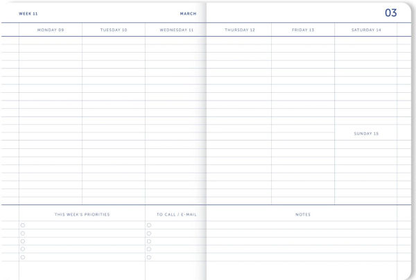 2025-2026 A-Journal School Diary Lilac Checkered 18 month Planner