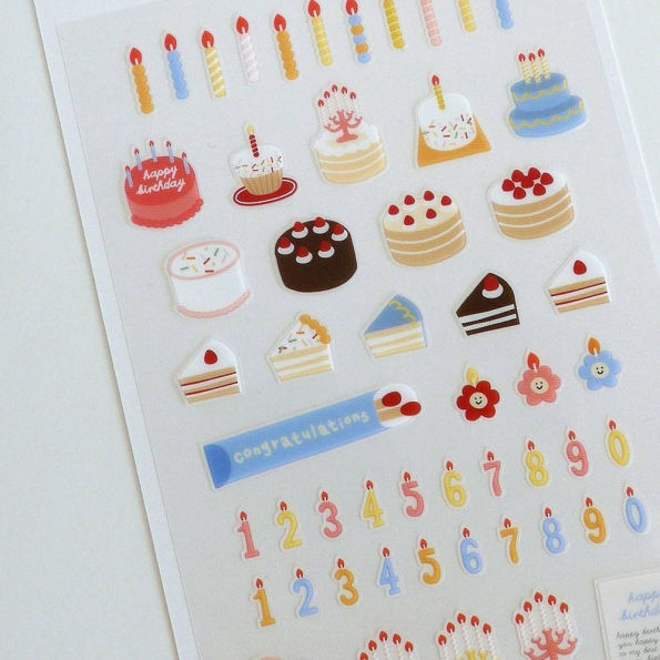 Cake and Candles Stickers