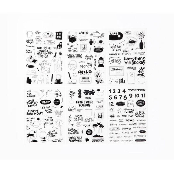 Life & Pieces sticker collection - clear sheet