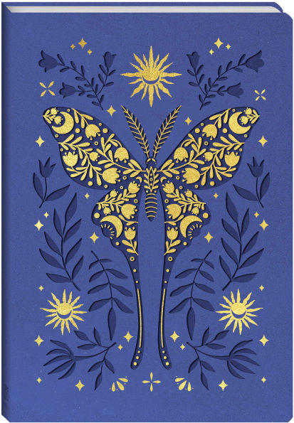 Faux Leather Journal Celestial Moth