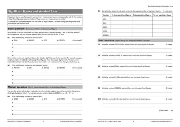AQA GCSE Science (9-1) Equations Practice Pack