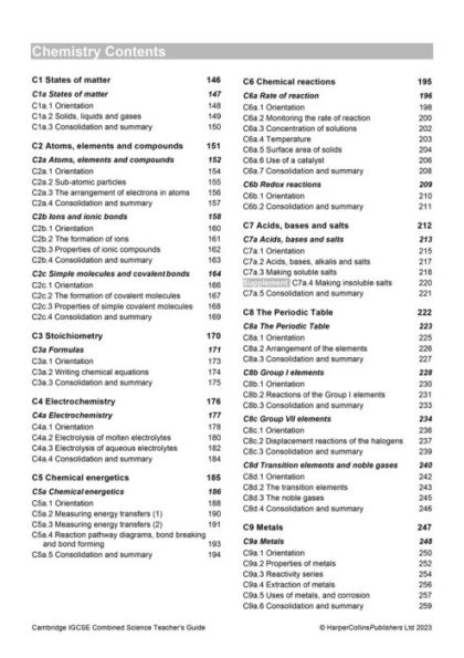 Cambridge IGCSET Combined Science Teacher Guide