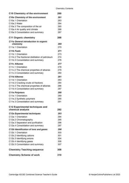 Cambridge IGCSET Combined Science Teacher Guide