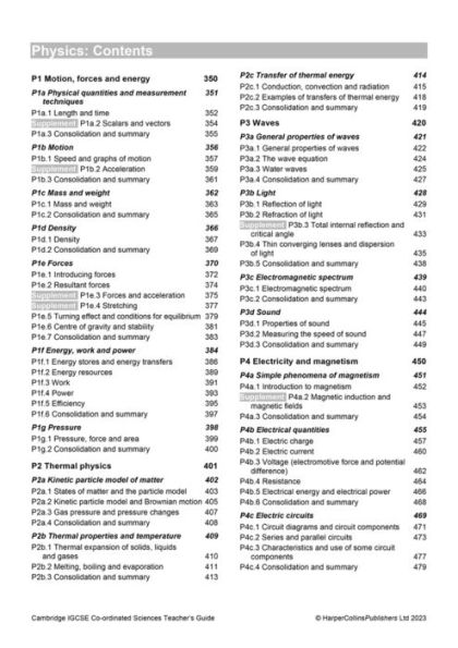 Cambridge IGCSET Co-ordinated Sciences Teacher Guide