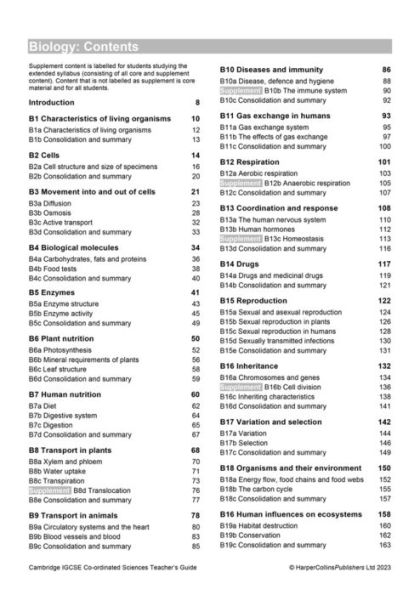 Cambridge IGCSET Co-ordinated Sciences Teacher Guide