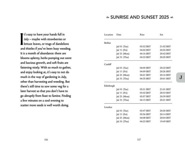 Gardener's Almanac 2025