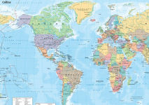 Alternative view 3 of Collins World Wall Laminated Map