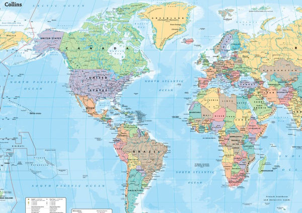 Collins World Wall Laminated Map