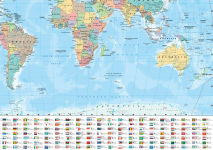 Alternative view 5 of Collins World Wall Laminated Map