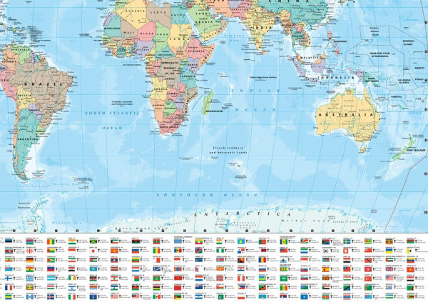Collins World Wall Laminated Map