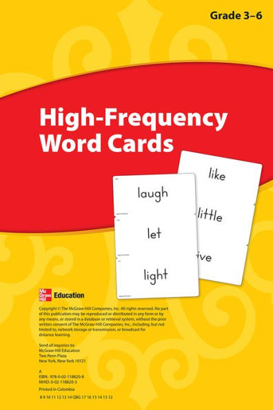 Reading Wonders, Grades 3-6, High Frequency Word Cards / Edition 1