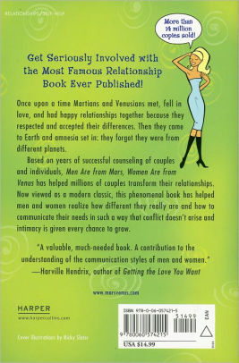 Men Are From Mars Women Are From Venus The Classic Guide To Understanding The Opposite Sex By John Gray Paperback Barnes Noble