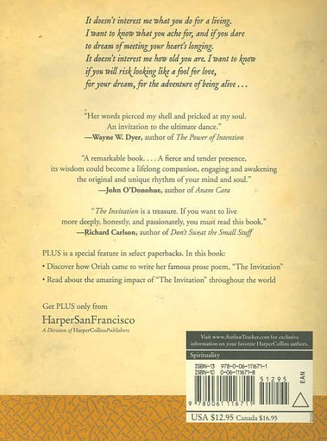 The Invitation By Oriah Paperback Barnes Noble