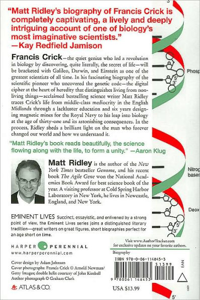 Francis Crick: Discoverer of the Genetic Code (Eminent Lives Series)
