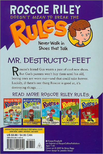 Never Walk in Shoes that Talk (Roscoe Riley Rules Series #6)