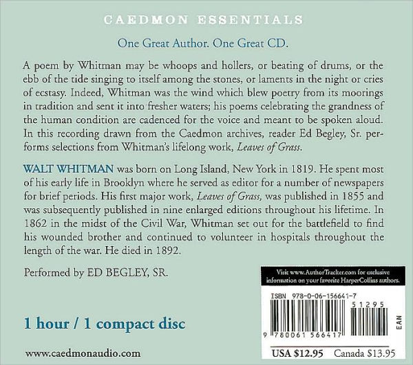Essential Walt Whitman CD