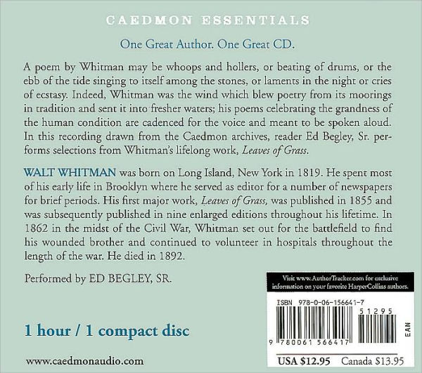 Essential Walt Whitman (Caedmon Essentials Series)